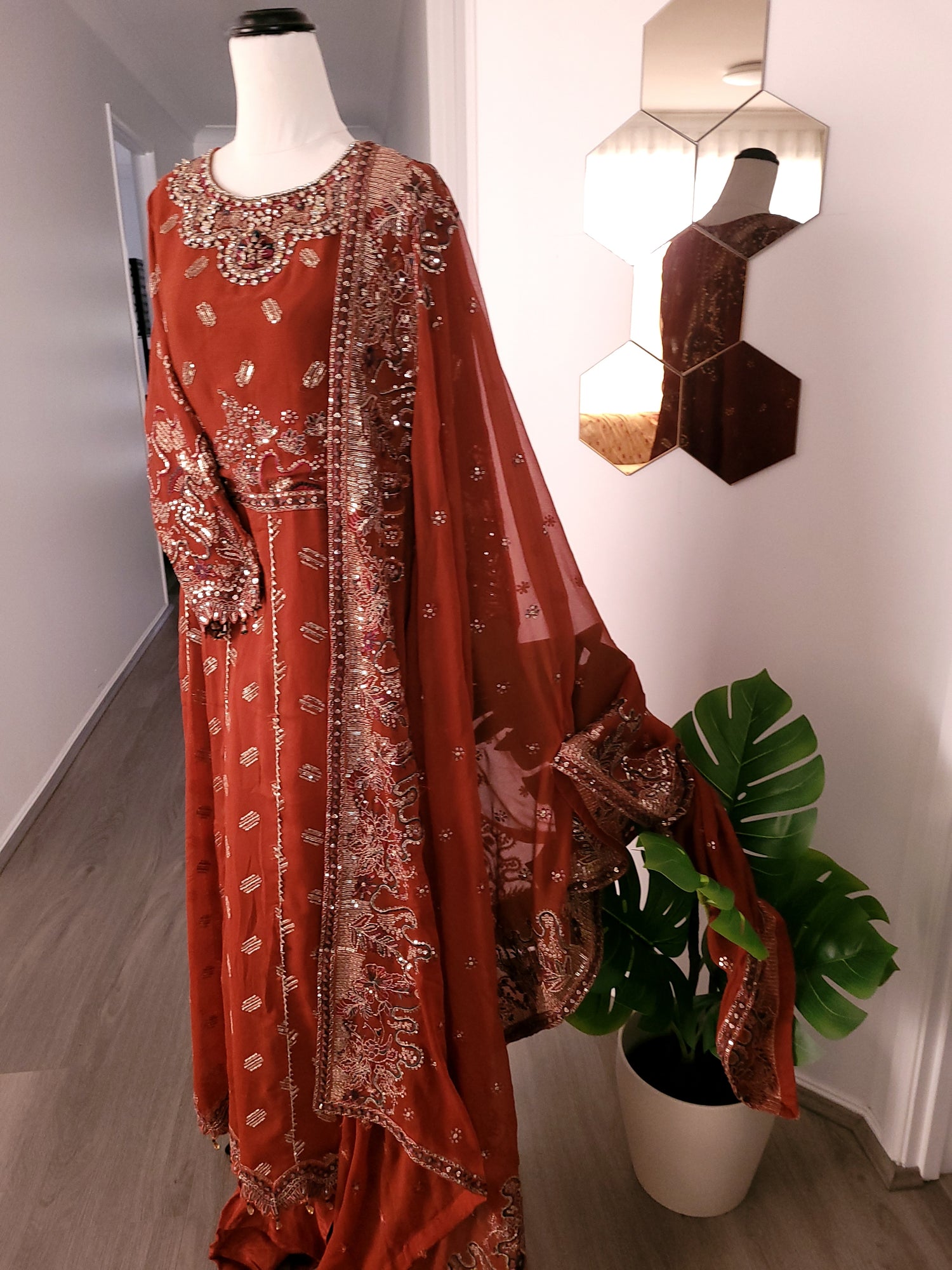Pink Rust Gown Rust Gown – Monz Fashion