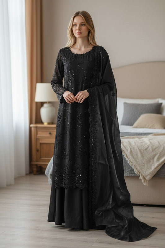 Black Cutdana womens 3pc