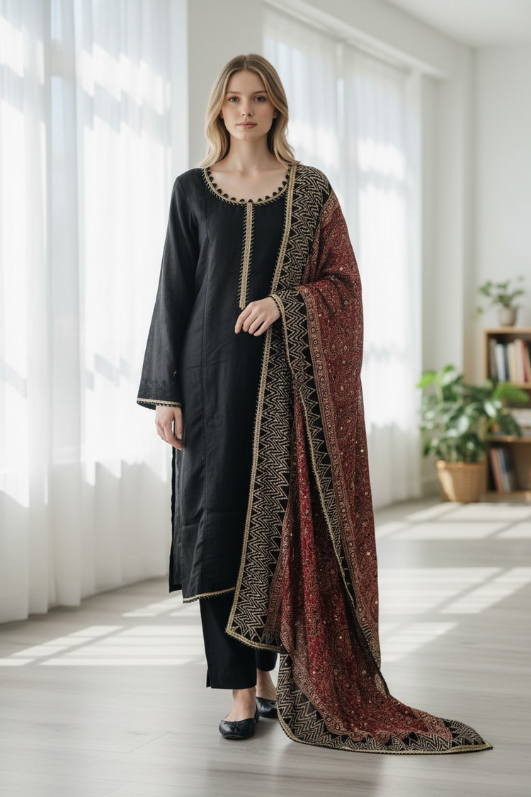 Ajrak silk dress