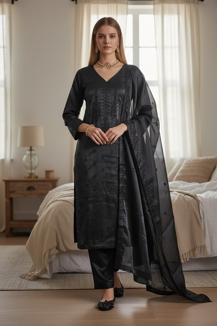 Black Chiffon silk 3pc