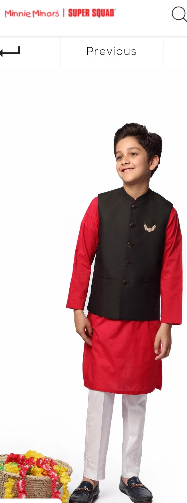 Boys Black Falcon Embroiderd waistcoat