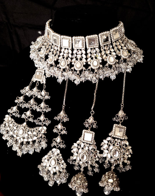 Silver bridal jewellery set