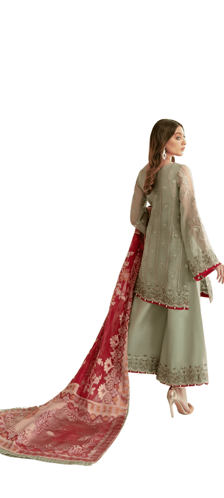 Akber Aslam Chiffon Embroidered Dress
