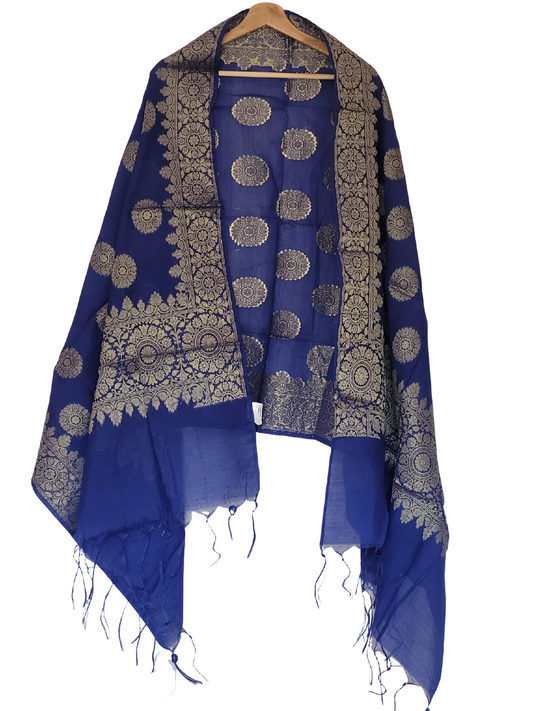 Sapphire Cotton Banarasi Blue Dupatta