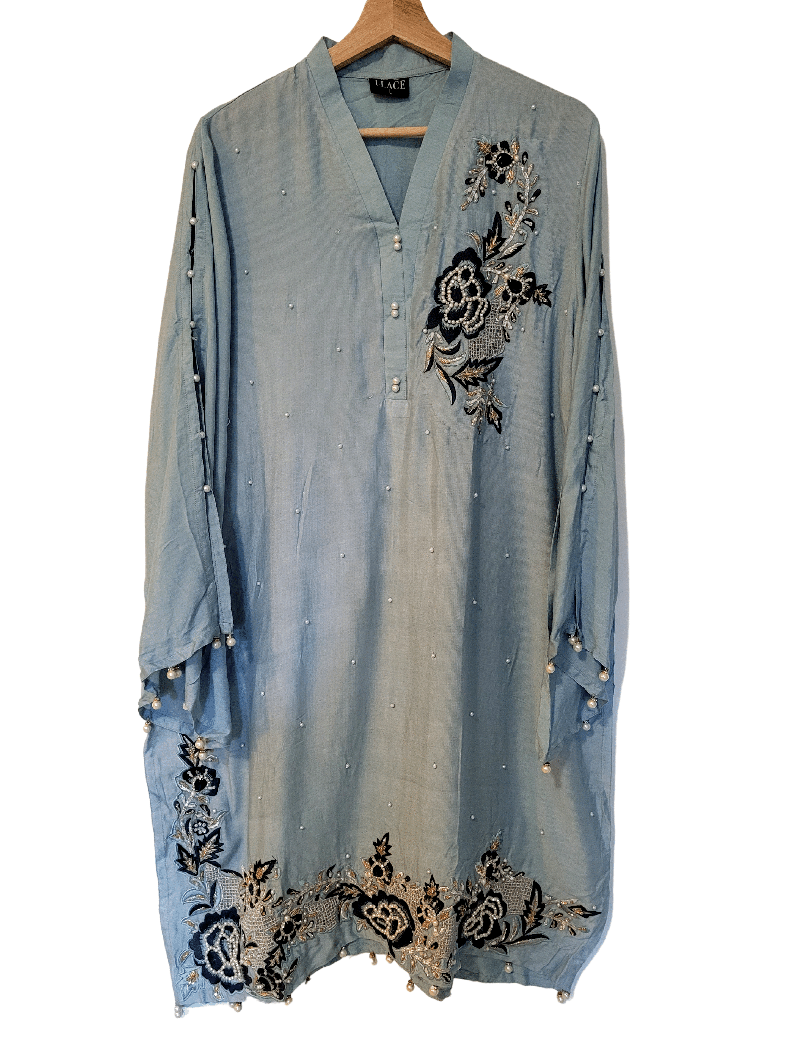 Fancy Heavy Embroidered Cotton Net Shirt | Monz Fashion