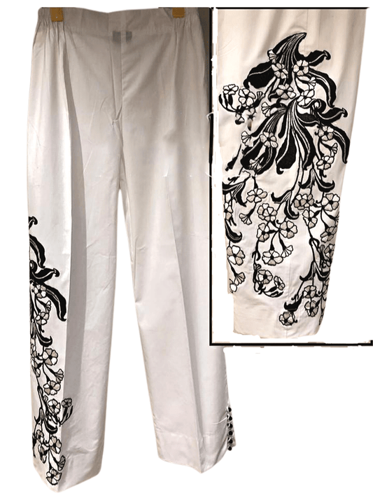 Heavy Embroidered Cotton Trouser
