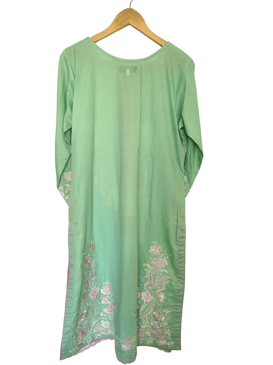 Khaadi Sea Green Embroidered Shirt