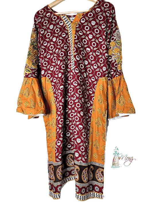 Nishat Linen Embroidered Long Shirt