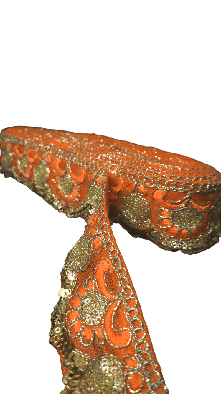 Orange And Golden Fancy Lace