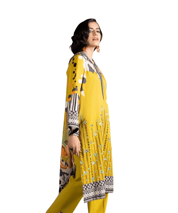 Sapphire Mustard Yellow Embroidered 2 Piece