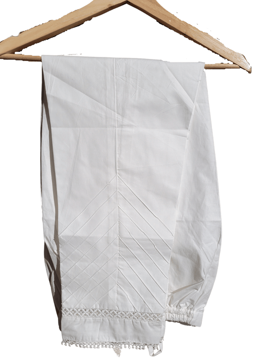 White cotton Pyramid design trouser